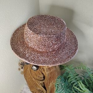 Sparkling Studded  Elegant Champagne Color Hat